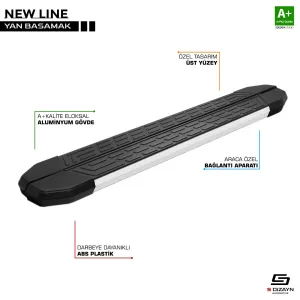 S-Dizayn Renault Austral NewLine Aluminyum Yan Basamak 183 Cm 2023 Üzeri A+ Kalite						                &Uuml;r&uuml;n &Ouml;l&ccedil;&uuml;leri ;Genişlik : 13 
