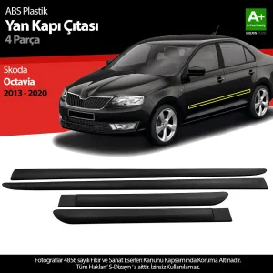Skoda Octavia 2012-2020 (5E) uyumlu ABS Plastik Yan Kapı Koruma Çıtası 2013-2020 A+ Kalite modelleri DRS Tuning'de. Kaliteli malzeme, hızlı kargo ve güvenli