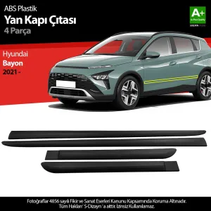Hyundai Bayon 2021-Günümüz (BC3 CUV) uyumlu ABS Plastik Yan Kapı Koruma Çıtası 2021 Üzeri A+ Kalite modelleri DRS Tuning'de. Kaliteli malzeme, hızlı kargo ve