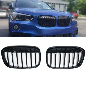 BMW X1 2015-2022 (F48) uyumlu F48/F49 Ön Panjur Böbrek Parlak Siyah Piano Black Düz Model 2016 Üzeri modelleri DRS Tuning'de. Kaliteli malzeme, hızlı kargo ve