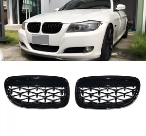 S-Dizayn Bmw 3 Serisi E90/E91 Ön Panjur Böbrek Parlak Siyah Piano Black Diamond Model 2009-2012 thumb 1