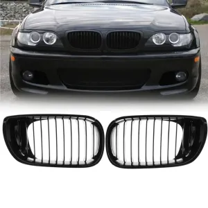 BMW 3 Serisi 1997-2006 (E46) uyumlu E46 Ön Panjur Böbrek Parlak Siyah Piano Black M3 Model 2002-2005 modelleri DRS Tuning'de. Kaliteli malzeme, hızlı kargo ve