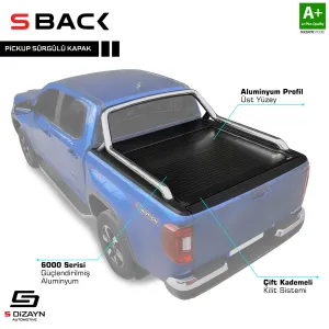 S-Dizayn VW Amarok 2 S-Back Sürgülü Kapak Siyah V1 OEM Stil 2023 Üzeri						                S-Back s&uuml;rg&uuml;l&uuml; bagaj kapama, g&uuml;&ccedil;lendirilm