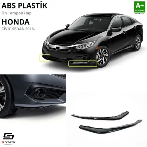 Honda Civic 2015-2021 (FC5) uyumlu FC5 ABS Plastik Ön Tampon Flap Parlak Siyah 2016-2021 A+Kalite modelleri DRS Tuning'de. Kaliteli malzeme, hızlı kargo ve