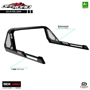 S-Dizayn SDX 4WD Off Road Isuzu D-Max 3 Çelik Roll Bar V1 2019 Üzeri						                S-Dizayn Automotive &Uuml;retimi Olan - SDX 4WD Serisi 4x4 Off-Road &U