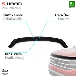 S-Dizayn Opel Uyumlu Vivaro ABS Plastik Kaput Rüzgarlığı 2019 Üzeri A+Kalite ParçaDRS Tuning kalitesiyle tanışın! Özel olarak Opel  model araçlar için üretilen 