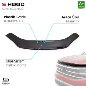 S-Dizayn Iveco Uyumlu Daily ABS Plastik Kaput Rüzgarlığı 2014 Üzeri A+Kalite ParçaDRS Tuning kalitesiyle tanışın! Özel olarak Iveco  model araçlar için üretilen