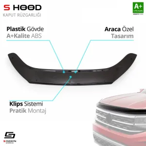 S-Dizayn Hyundai Uyumlu Tucson ABS Plastik Kaput Rüzgarlığı 2016 Üzeri A+Kalite ParçaDRS Tuning kalitesiyle tanışın! Özel olarak Hyundai  model araçlar için üre