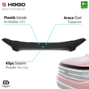 S-Dizayn Ford Uyumlu Transit ABS Plastik Kaput Rüzgarlığı 2014-2018 A+Kalite ParçaDRS Tuning kalitesiyle tanışın! Özel olarak Ford  model araçlar için üretilen 