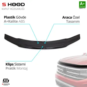 S-Dizayn Fiat Uyumlu Albea ABS Plastik Kaput Rüzgarlığı 2005-2012 A+Kalite ParçaDRS Tuning kalitesiyle tanışın! Özel olarak Fiat  model araçlar için üretilen bu