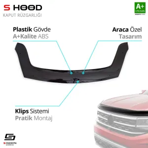S-Dizayn Citroen Uyumlu Berlingo ABS Plastik Kaput Rüzgarlığı 2008-2018 A+Kalite ParçaDRS Tuning kalitesiyle tanışın! Özel olarak Citroen  model araçlar için ür