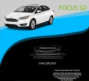 Ford Focus Uyumlu 3 Sedan Krom Cam Çerçevesi Paslanmaz Çelik 12 Parça Focus 3 (2011-2018)DRS Tuning kalitesiyle tanışın! Özel olarak Ford  model araçlar için ür
