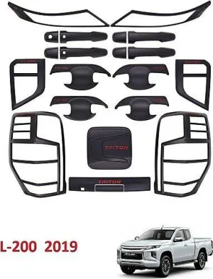 Mitsubishi L200 Uyumlu Dış Kaplama Seti Siyah Set Full 2019+ 17 ParçaDRS Tuning kalitesiyle tanışın! Özel olarak Mitsubishi  model araçlar için üretilen bu ürün