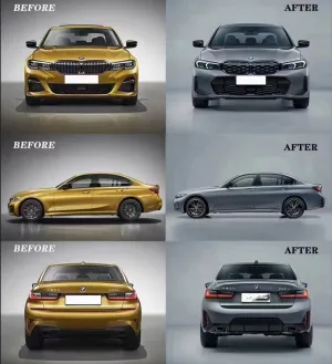3 Serisi Uyumlu 2019+ G20 İçin 2022 + Facelift Body Kit (Ön-Arka-Yan-Panjur-Egzoz-Far) Parça thumb 2