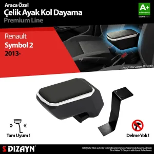 S-Dizayn Renault Symbol Kol Dayama Kolçak Çelik Ayaklı ABS Gri 2013-2017 A+Kalite						                Araca &Ouml;zel &Ccedil;elik Ayaklı Kol&ccedil;ak
&bull; 