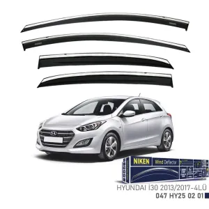 Niken Hyundai Uyumlu İ30 2013-2017 Kromlu Cam Rüzgarlığı 4Lü Parça thumb 1