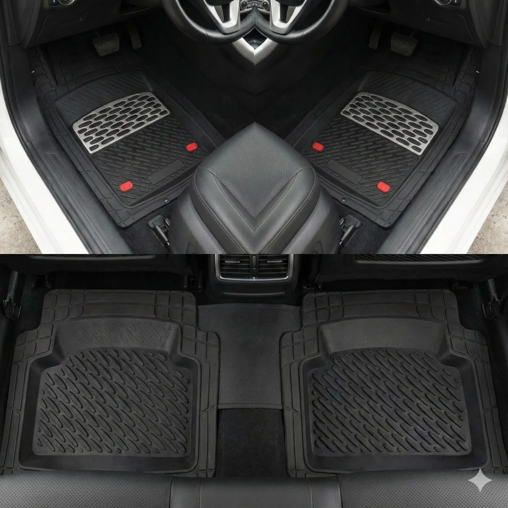Safir Peugeot Uyumlu 207 Havuzlu Universal Paspas Krom Karbon Parça