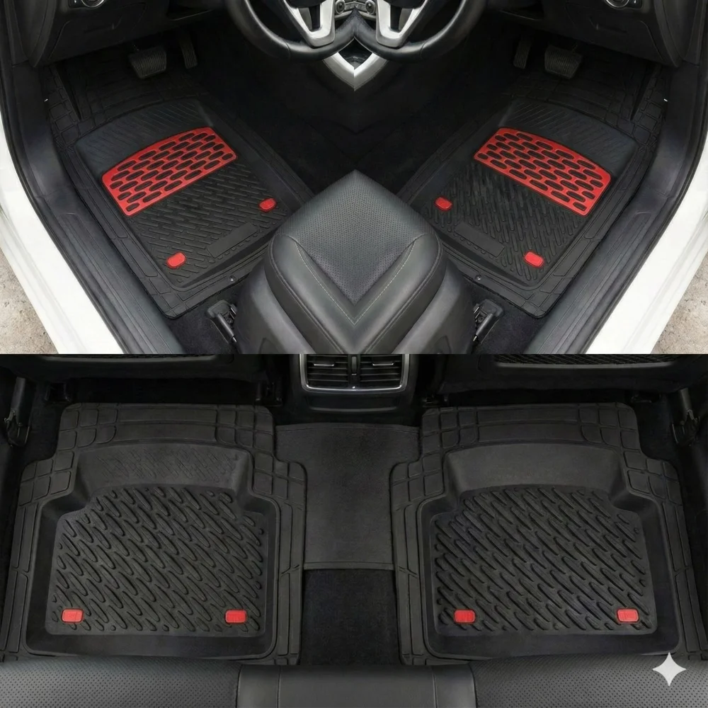 Safir Volkswagen Uyumlu Touran Havuzlu Universal Paspas Krom Kırmızı Parça