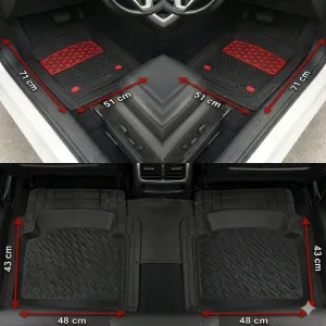 Safir Land Uyumlu Rover Freelander Havuzlu Universal Paspas Krom Kırmızı Parça thumb 2