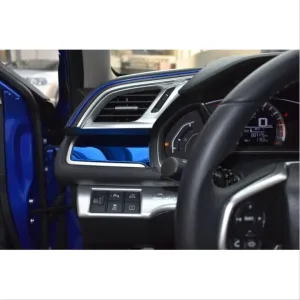 Honda Civic Uyumlu Fc5 2016-2020 İç Konsol Kaplaması Mavi 9 Parça thumb 4