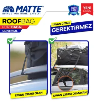 Matte Uyumlu Araç Tavan Çantası Portbagaj (350Lt) thumb 2