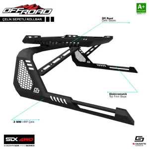 S-Dizayn SDX 4WD Off Road VW Amarok Sepetli Çelik Roll Bar V1 2010-2023						                S-Dizayn Automotive &Uuml;retimi Olan - SDX 4WD Serisi 4x4 Off-Road