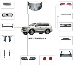 Land Cruiser Uyumlu 2008-2015 İçin Facelift Body Kit (2016+ Görünüm) thumb 1