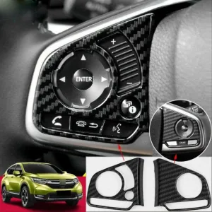 Honda Civic Uyumlu Fc5 2016-2020 Direksiyon Kaplaması 2 Parça - Karbon thumb 2