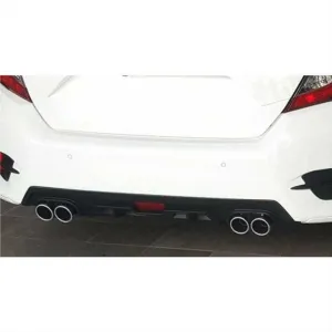 Honda Civic Uyumlu Fc5 2016-2020 4 Egzoz Difüzör Çift Çıkış Black thumb 1