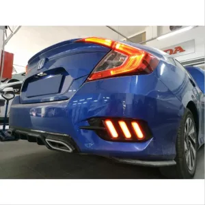 Honda Civic Uyumlu Fc5 2016-2020 Arka Sis 3 Cızgı Kırmızı thumb 2