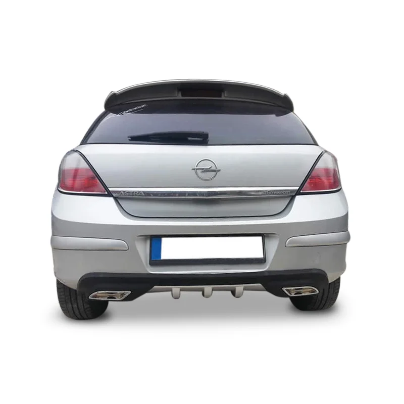 Opel Astra Uyumlu H Egzoz Görünümlü Universal Arka Tampon Eki - Difüzör (Plastik)