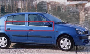 Renault Clio Uyumlu 2 Cam Çıtası 4 Parça  Krom 1998-2008 thumb 1