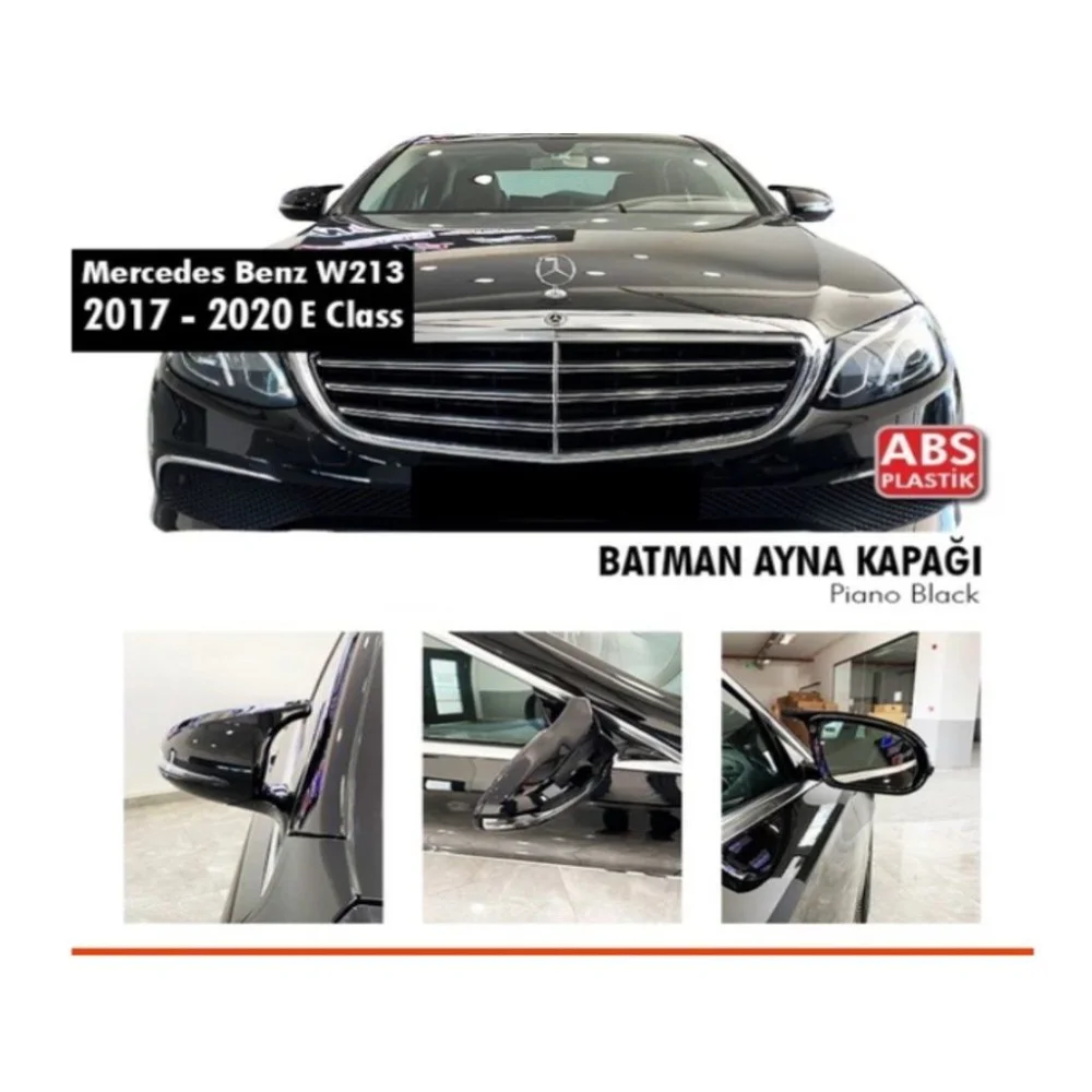 Mercedes E Uyumlu Serisi W213 Batman Yarasa Ayna Kapağı (Parlak Siyah)