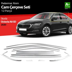 S-Dizayn Skoda Octavia A8 Sedan Krom Cam Çerçevesi 12 Prç. 2020 Üzeri A+ KaliteAraca &Ouml;zel Krom Aksesuar&Uuml;r&uuml;n &Ouml;zellikleri:Krom &uuml;r&uuml;nl