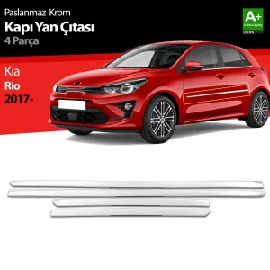 S-Dizayn Kia Rio Krom Kapı Yan Çıtası 4 Prç 2017-2023Not: Kapı &Ccedil;ıtası bulunmayan ara&ccedil;larda, yan kapı b&ouml;l&uuml;mlerine aracın kaportasına mont