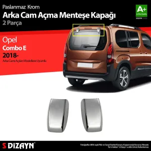 S-Dizayn Opel Combo Krom Arka Cam Açma Menteşe Kapağı 2 Prç 2019-2023Araca &Ouml;zel Krom Aksesuar&Uuml;r&uuml;n &Ouml;zellikleri:Krom &uuml;r&uuml;nler ara&cce