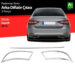 S-Dizayn Skoda Superb Krom Egzoz Çıkışı 3 Parça Set 2015-2019Araca &Ouml;zel Krom Aksesuar&Uuml;r&uuml;n &Ouml;zellikleri:Krom &uuml;r&uuml;nler ara&ccedil; &uu