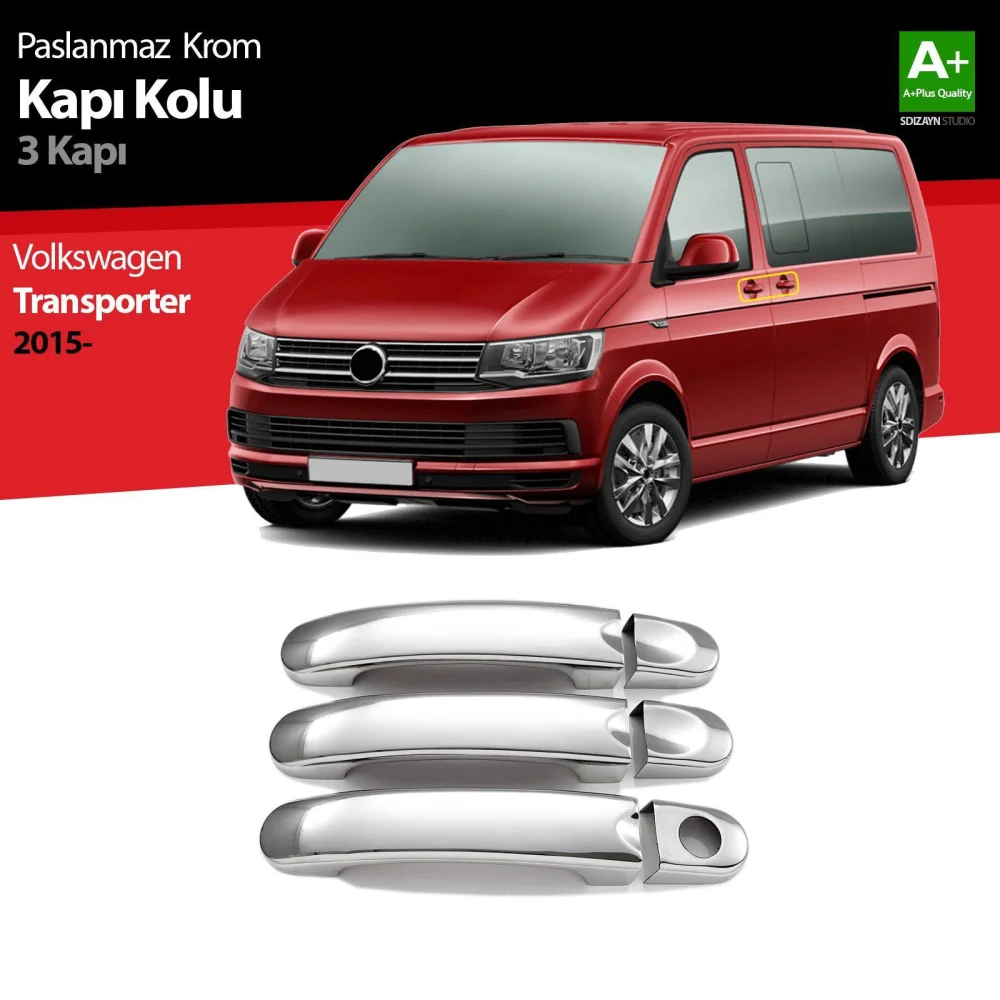 Volkswagen T6 Uyumlu Transporter Krom Kapı Kolu 3 Kapı 2015 Üzeri