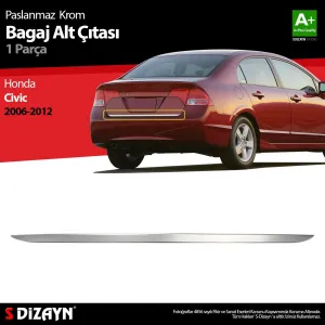 S-Dizayn Honda Civic Krom Bagaj Alt Çıta 2006-2012Araca &Ouml;zel Krom Aksesuar&Uuml;r&uuml;n &Ouml;zellikleri:Krom &uuml;r&uuml;nler ara&ccedil; &uuml;zerinde 