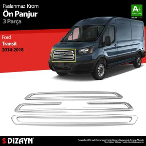 S-Dizayn Ford Transit Krom Ön Panjur 3 Parça 2014-2018Araca &Ouml;zel Krom Aksesuar&Uuml;r&uuml;n &Ouml;zellikleri:Krom &uuml;r&uuml;nler ara&ccedil; &uuml;zeri