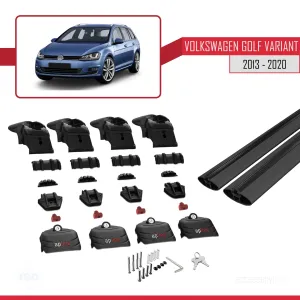 Volkswagen Golf VARIANT (MK7-5G) 2013-2020 Arası ile uyumlu ACE-2 Ara Atkı Tavan Barı SİYAH thumb 4