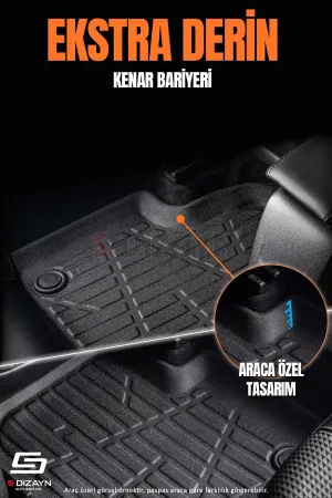 S-Dizayn Audi A3 3D Pro Havuzlu Paspas 2020 Üzeri A+ Kalite thumb 3