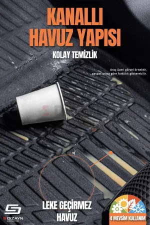 S-Dizayn Audi A3 3D Pro Havuzlu Paspas 2020 Üzeri A+ Kalite thumb 4