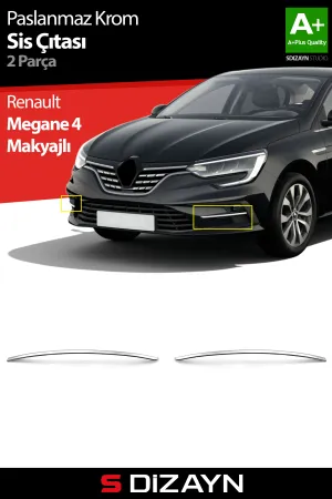 Renault Megane 2016-Günümüz uyumlu 4 Makyajlı Krom Sis Çıtası 2 Prç 2020 Üzeri A+ Kalite modelleri Oto Aksesuar Shop'de. Kaliteli malzeme, hızlı kargo ve