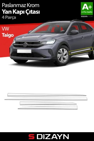 Volkswagen Taigo 2021-Günümüz (CS) uyumlu Krom Yan Kapı Çıtası 4 Prç 2020 Üzeri A+ Kalite modelleri Oto Aksesuar Shop'de. Kaliteli malzeme, hızlı kargo ve