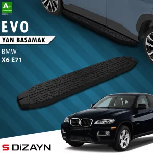 BMW X6 2008-2014 (E72) uyumlu E71 Evo Siyah Yan Basamak 193 Cm 2008-2014 A+ Kalite modelleri Oto Aksesuar Shop'de. Kaliteli malzeme, hızlı kargo ve güvenli