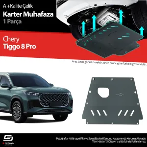 Chery Tiggo 8 - 8 Pro uyumlu Tiggo 8 Pro Çelik Karter Muhafaza Koruma 2025 Üzeri A+ Kalite modelleri DRS Tuning'de. Kaliteli malzeme, hızlı kargo ve güvenli