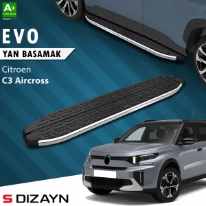 Citroen C3 Aircross 2024-Günümüz (CC24) uyumlu 2 Evo Krom Yan Basamak 183 Cm 2024 Üzeri A+ Kalite modelleri DRS Tuning'de. Kaliteli malzeme, hızlı kargo ve