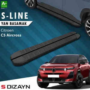 Citroen C5 Aircross 2017-Günümüz (C84) uyumlu E- Elektrikli S-Line Siyah Yan Basamak 193 Cm 2024 Üzeri A+ Kalite modelleri DRS Tuning'de. Kaliteli malzeme,