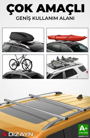 S-Dizayn Suzuki XL-7 S-Bar Cargo V1 Ara Atkı Tavan Taşıyıcı Barı Gri 110 Cm 1998-2006 A+ Kalite thumb 5